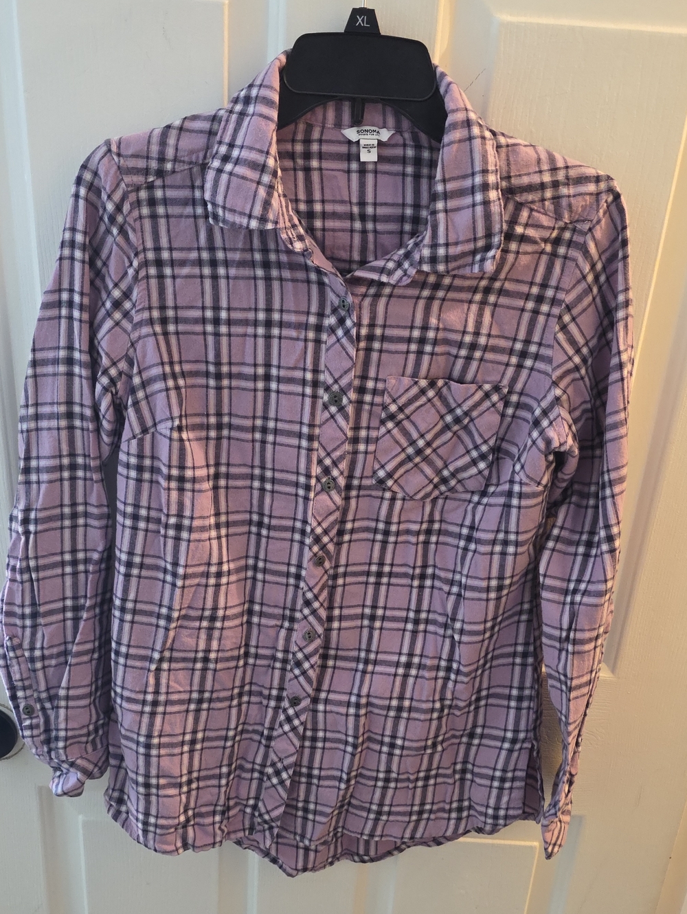 Sonoma Lavender Plaid Button-Down Shirt - Women